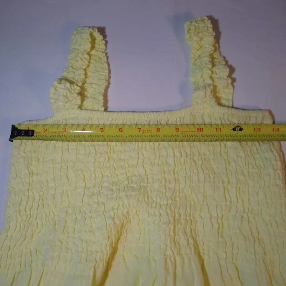 Vacation-Ready! NWOT Laura Bianchi made in Italy linen size L yellow sun dress - Picture 5 of 9